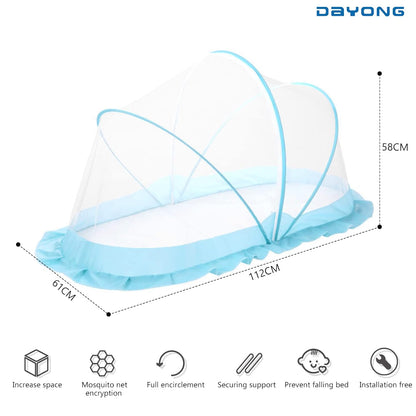 Baby Mosquito Net,Portable Foldable Bed Tent for 0-3 Years Old Baby,Suitable for Cribs, Carpets, Crawling Mats (Blue)
