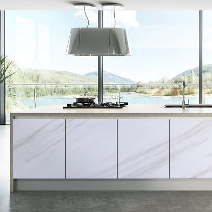 Estoy Marble Glossy PVC Self Adhesive Space Wallpaper Kitchen Countertop Waterproof Cabinet Liner Furniture - (White, 200 * 60 Cm - 12 Sqft Approx)