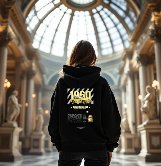 Aston Martin DB4 GT 1960 Hoodie – Vintage Racing Legend Apparel