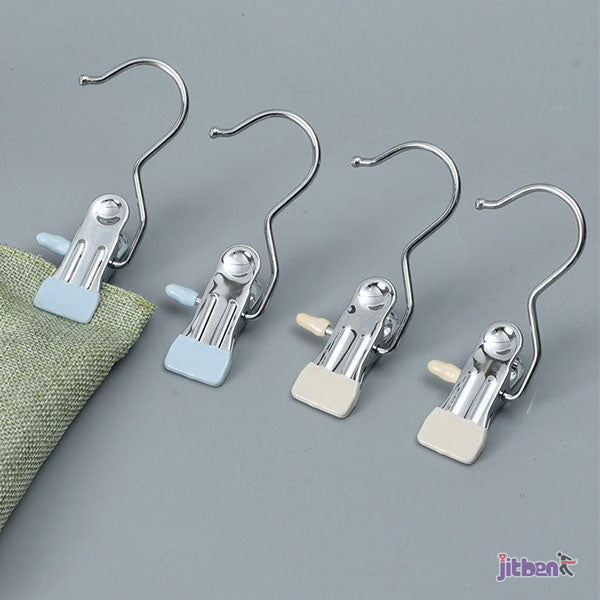Stainless Steel Hanging Clips – Strong Grip Clothespins for Drying & Organizing - Set of 5pcs