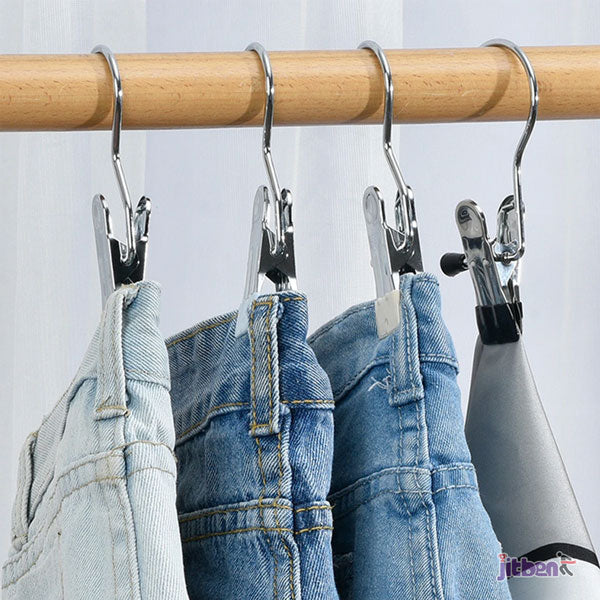 Stainless Steel Hanging Clips – Strong Grip Clothespins for Drying & Organizing - Set of 5pcs