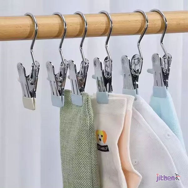 Stainless Steel Hanging Clips – Strong Grip Clothespins for Drying & Organizing - Set of 5pcs