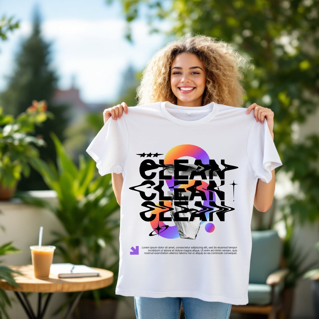 Abstract Clean Glitch Art T-Shirt