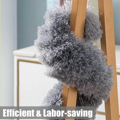 Long Handle Microfiber Feather Ceiling Duster for Dust Cleaning with extendable Pole 30-100 Inch with Anti Scratch Bendable Head Brush for Cleaning High Cobweb Stick high Ceiling Fan