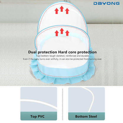 Baby Mosquito Net,Portable Foldable Bed Tent for 0-3 Years Old Baby,Suitable for Cribs, Carpets, Crawling Mats (Blue)