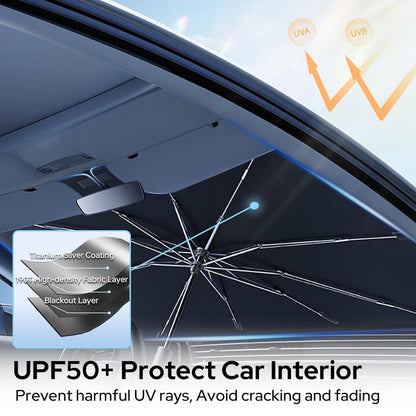 Car Windshield Sun Shade Protector- Foldable Car Shades for Windows, 3 Layers UV Block Umbrella, Car Front Window Heat Insulation Car Accessories for Pickup