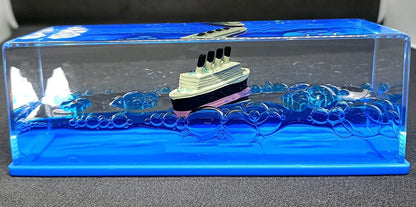 Liquid Wave Cruise Ship Decoration,Titanic,Cruise Ship That No Longer Sinks, for Car Dashboard Decorative Showpiece/Idol, Paperweight, Home Decor Decoration & Gifting Purpose