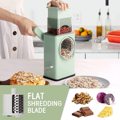 Manual Rotary Cheese & Vegetable Grater – Multi-Function Kitchen Slicer