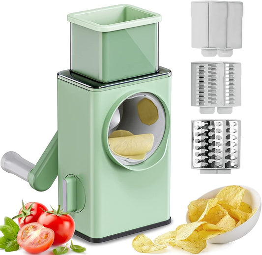 Manual Rotary Cheese & Vegetable Grater – Multi-Function Kitchen Slicer