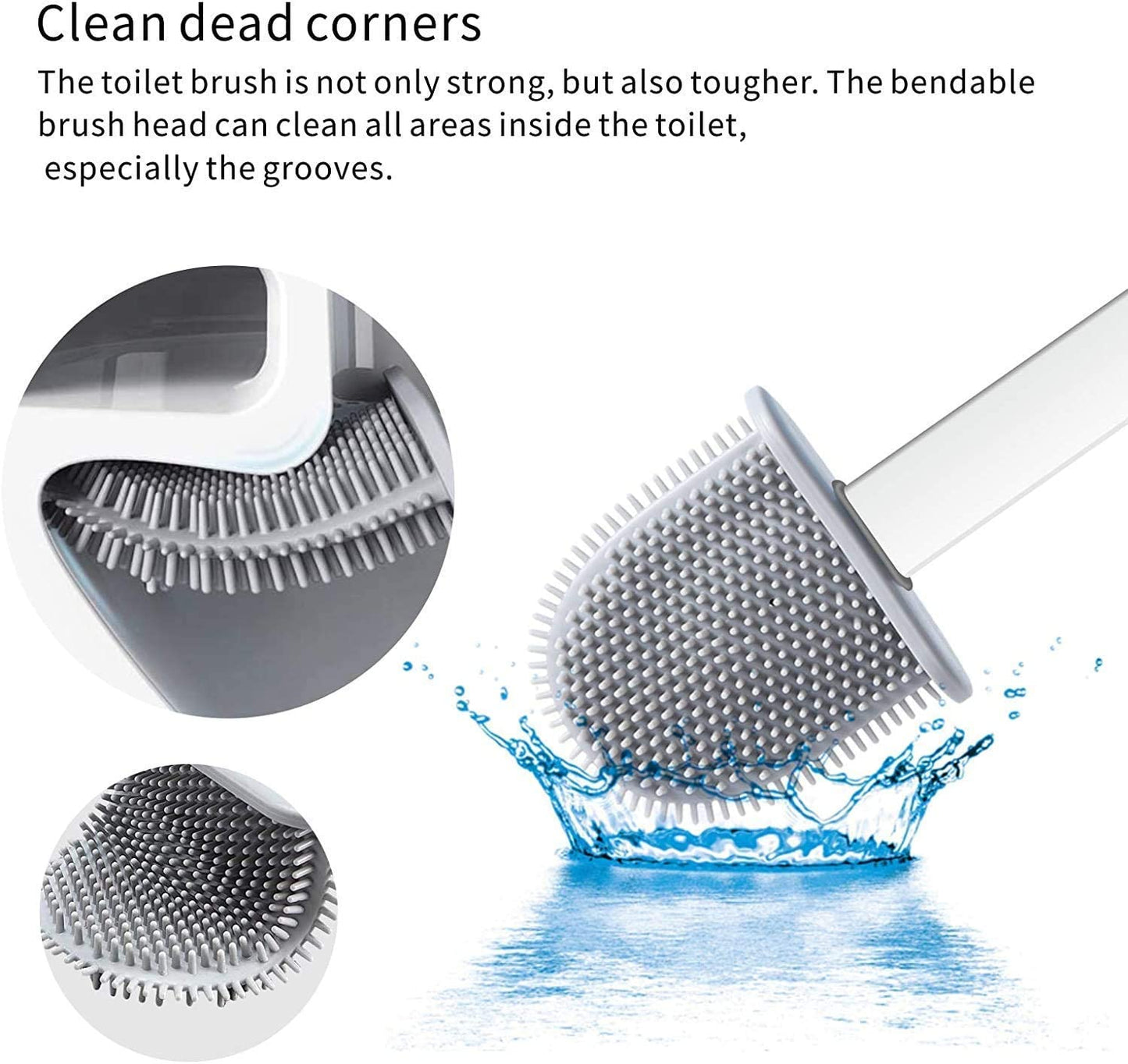 Silicone Toilet Brush with Bendable Head – Deep Cleaning & Hygienic Design