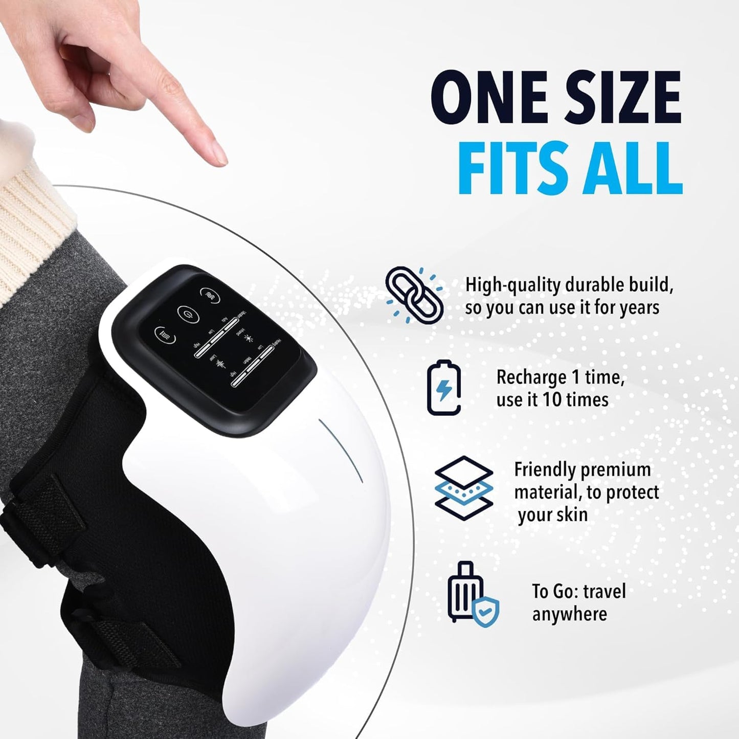 3-in-1 Smart Knee Massager with Heat & Red Light Therapy