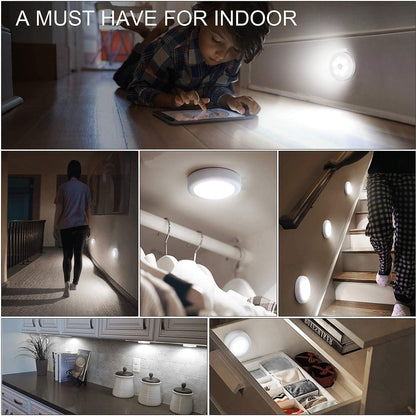 Wireless Motion Sensor Light for Home, USB Rechargeable, Portable LED Lamp with Self Adhesive Magnetic Strip for Wardrobe, Bedroom, Bathroom, Stairs | Auto On/Off Night Sensor Indoor Bulb