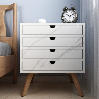 Estoy Marble Glossy PVC Self Adhesive Space Wallpaper Kitchen Countertop Waterproof Cabinet Liner Furniture - (White, 200 * 60 Cm - 12 Sqft Approx)