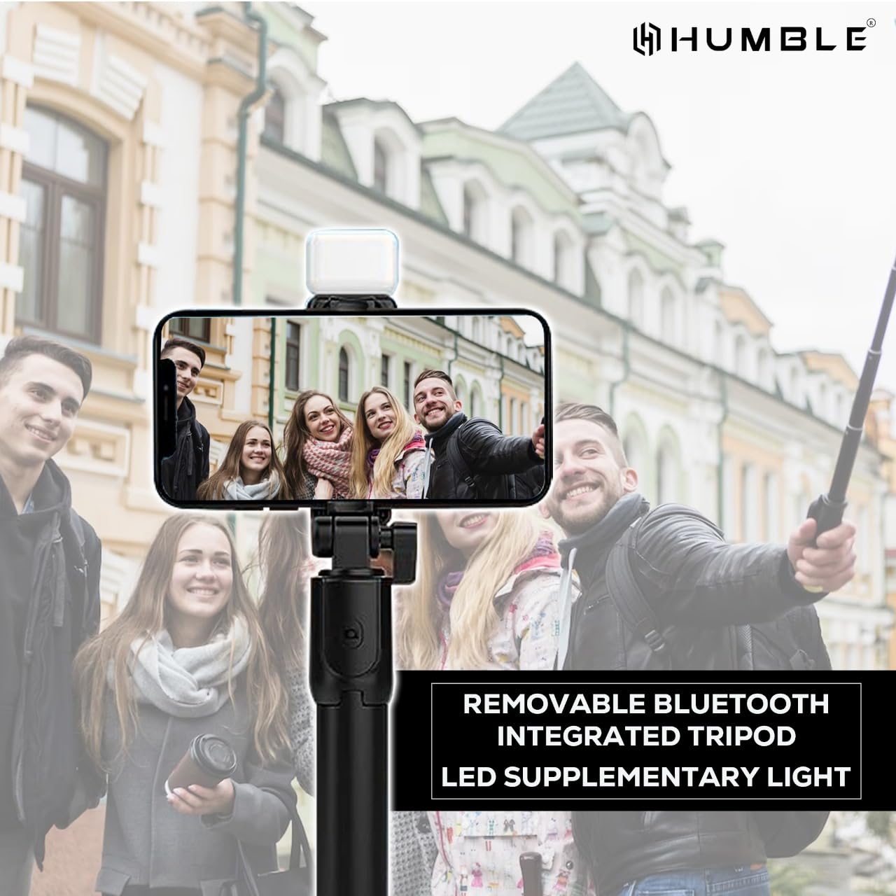 Bluetooth Selfie Sticks with Remote and Selfie Light, 3-in-1 Multifunctional Selfie Stick Tripod Stand for Travelling, YouTube Vlogging Video, Compatible with All Smartphones (70 cm)