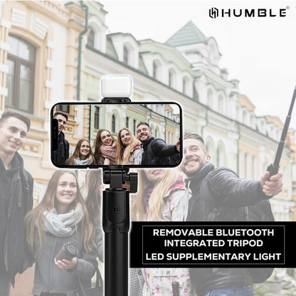 Bluetooth Selfie Sticks with Remote and Selfie Light, 3-in-1 Multifunctional Selfie Stick Tripod Stand for Travelling, YouTube Vlogging Video, Compatible with All Smartphones (70 cm)