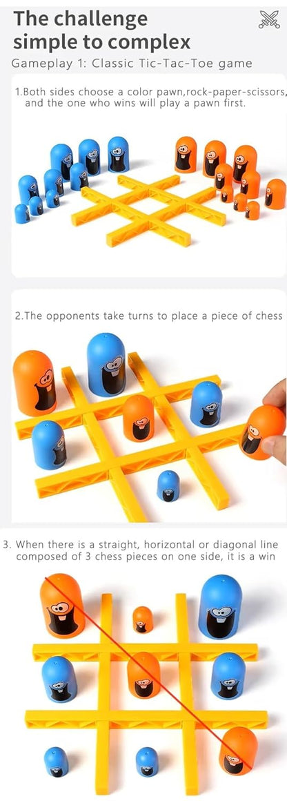 Stackable Monster Tic-Tac-Toe Game – 3D Strategy Board Game for Kids & Family Fun
