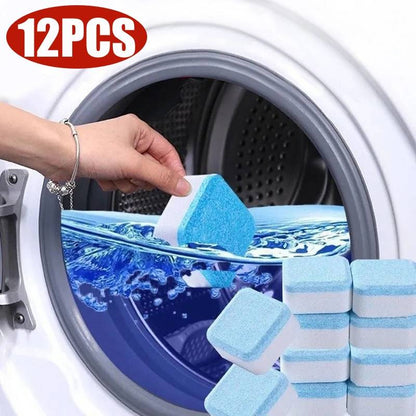 12pcs Washing Machine Cleaner Effervescent Tablets – Deep Cleaning & Deodorizing