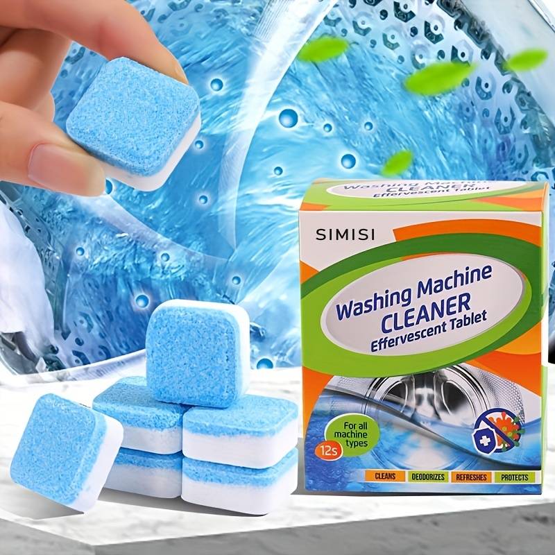 12pcs Washing Machine Cleaner Effervescent Tablets – Deep Cleaning & Deodorizing