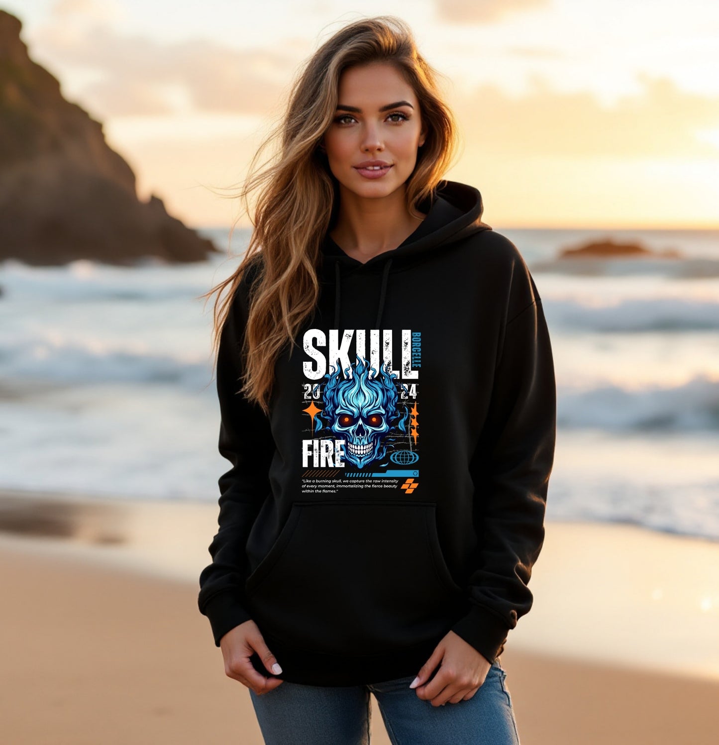 Flaming Skull Fire Hoodie