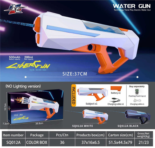 CyberGun Electric Water Blaster – Rechargeable Spray Gun with LED Light & 280ml Tank