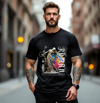 Divine Flow Graffiti Art T-Shirt – Classical Chaos Meets Street Culture