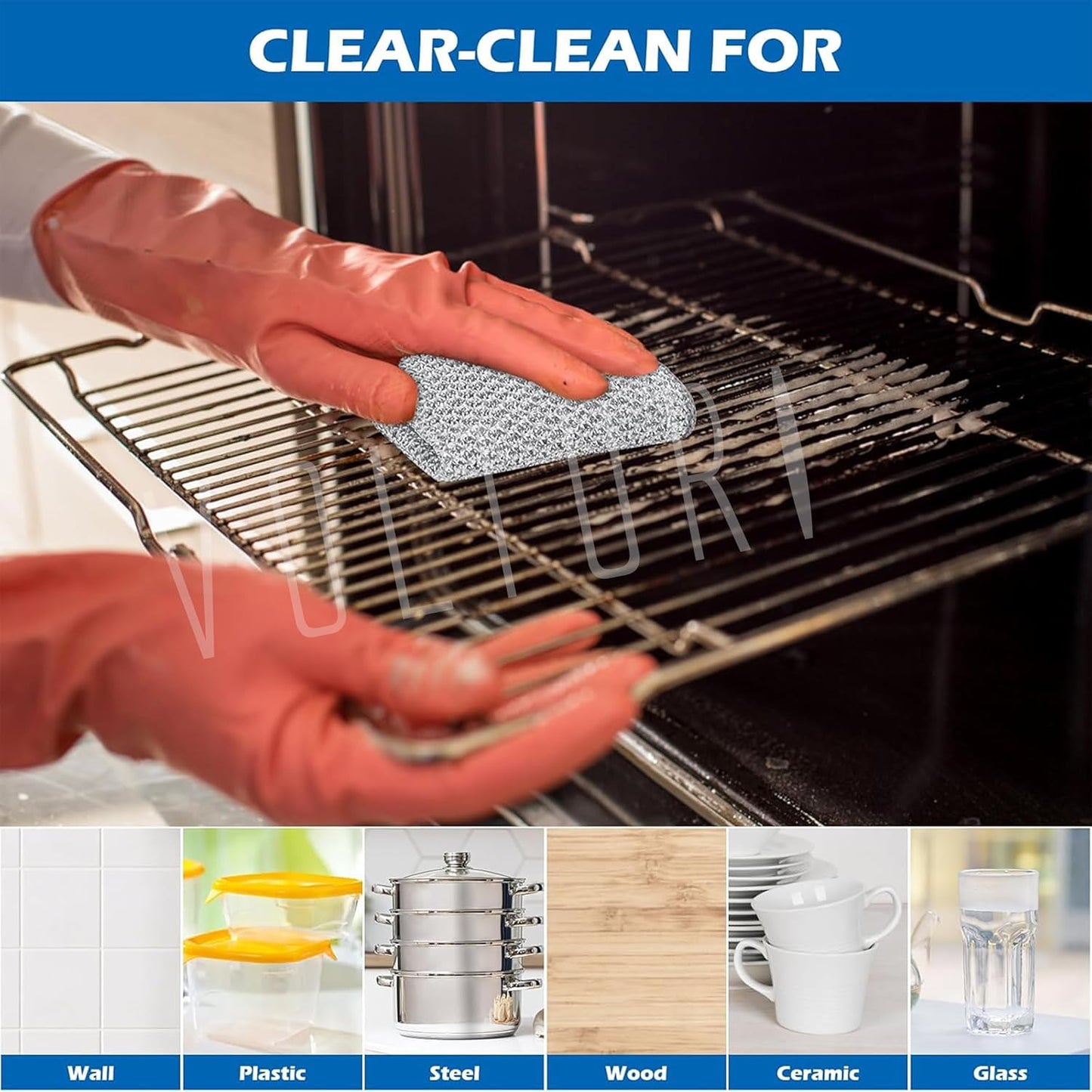 Heavy-Duty Multi-Surface Cleaning Scrub Sponge Pack of 6
