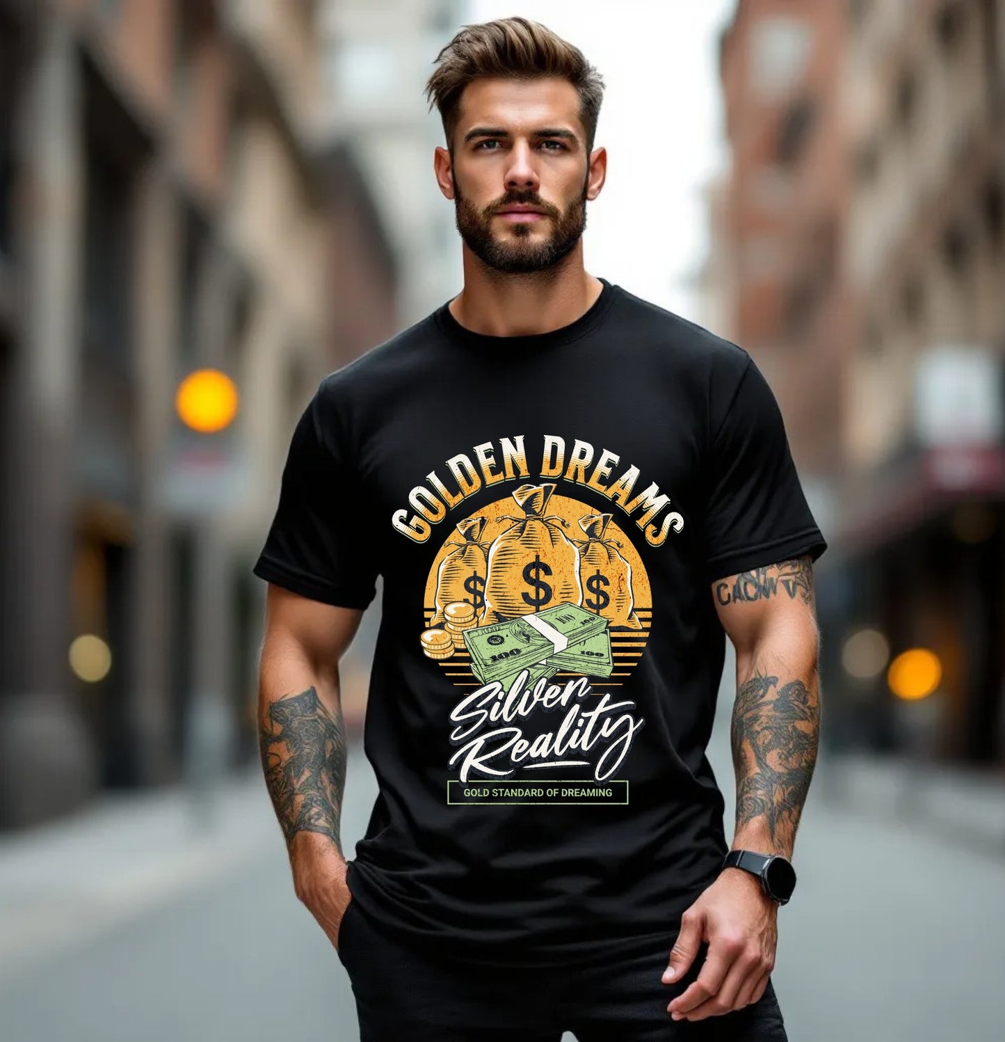 Golden Dreams Silver Reality T-Shirt – Gold Standard of Dreaming Tee