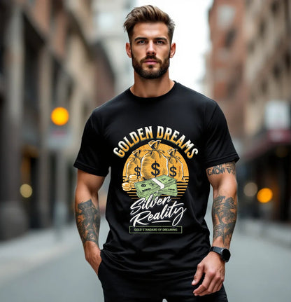 Golden Dreams Silver Reality T-Shirt – Gold Standard of Dreaming Tee