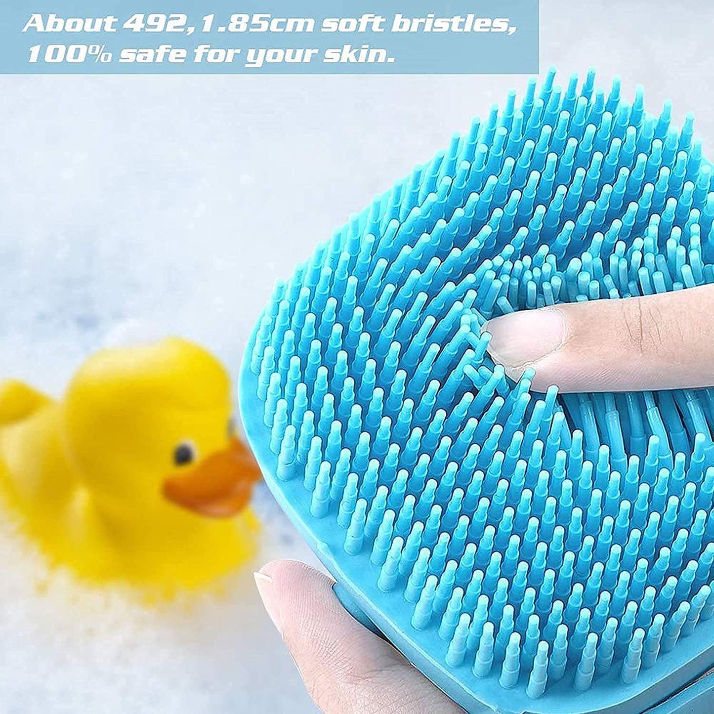 Estoy Body Scrubber with Soap Dispenser Brush, Silicone Exfoliating Brushes, Soft Body Exfoliator, Bath Loofah for Babies, Kids, Women, Men and Pets (Standard, 2, count)