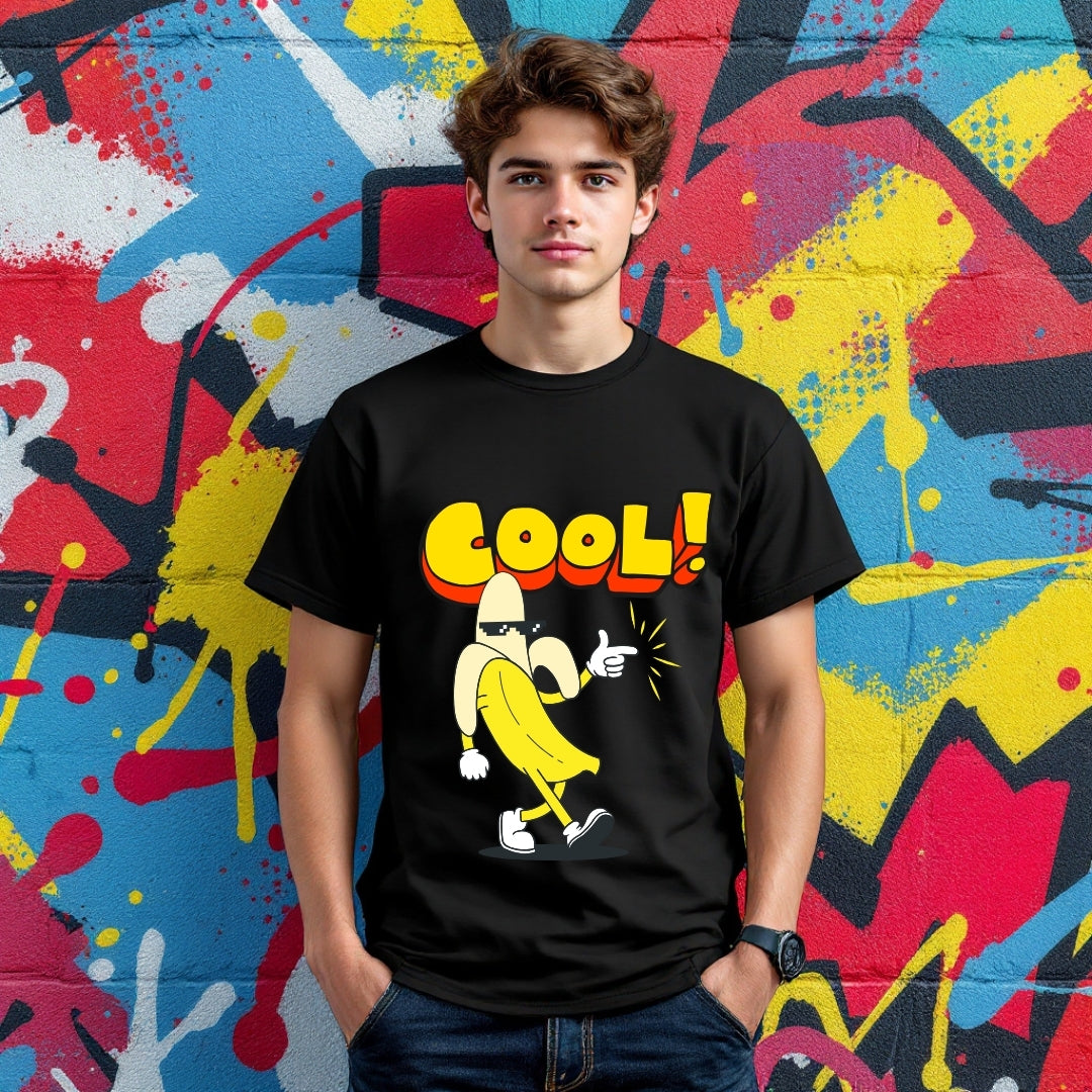 Cool Banana Cartoon Graphic T-Shirt