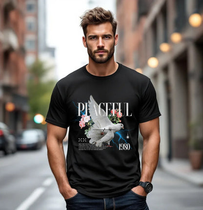 Peaceful Dove Graphic T-Shirt – Serenity & Freedom Art Tee