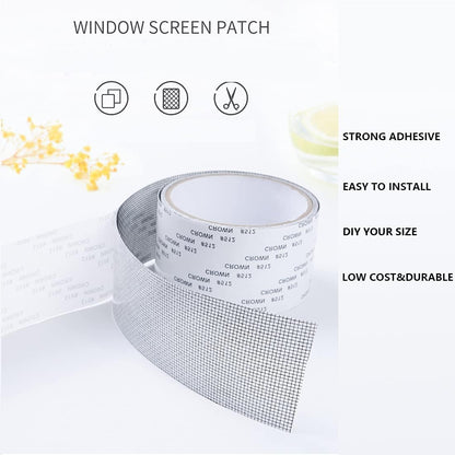 2inx2M Window Screen Repair Tap, Strong Adhesive & Waterproof Window Mosquito net Covering Mesh Tape