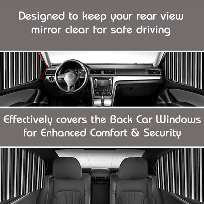 Magnetic Car Curtain Slat Folding Window Sunshade Visor Car Side Window Windshield Sun Protection Slider UV Rays Reflector (Pack of 2, Black)