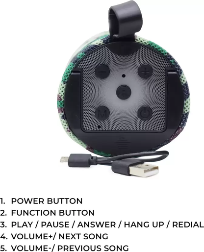 BT-1108 Wireless Speaker with Mobile Stand & LED Lights