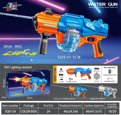CyberGun Electric Water Blaster – Rechargeable Spray Gun with LED Light & 650ml Tank